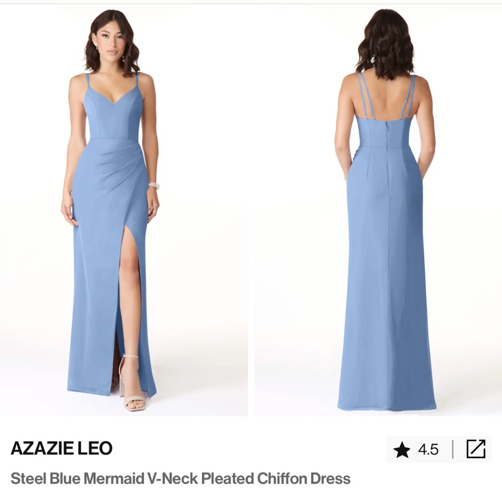 Azazie Leo Steel Blue Mermaid Dress